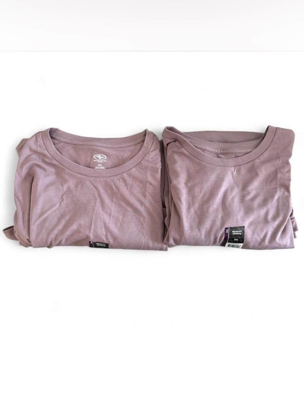 Lot of 2 Athletic Works Men's Long Sleeve Tri-Blend Tee 2XL Smoky Lavender NWT